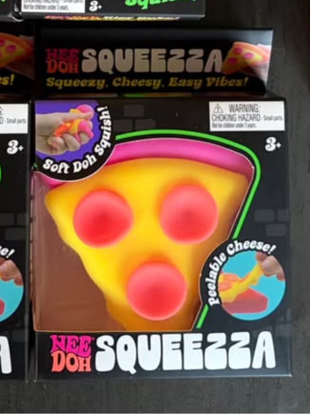Needoh Squeezza Pizza Stress Toy - Yellow & Pink